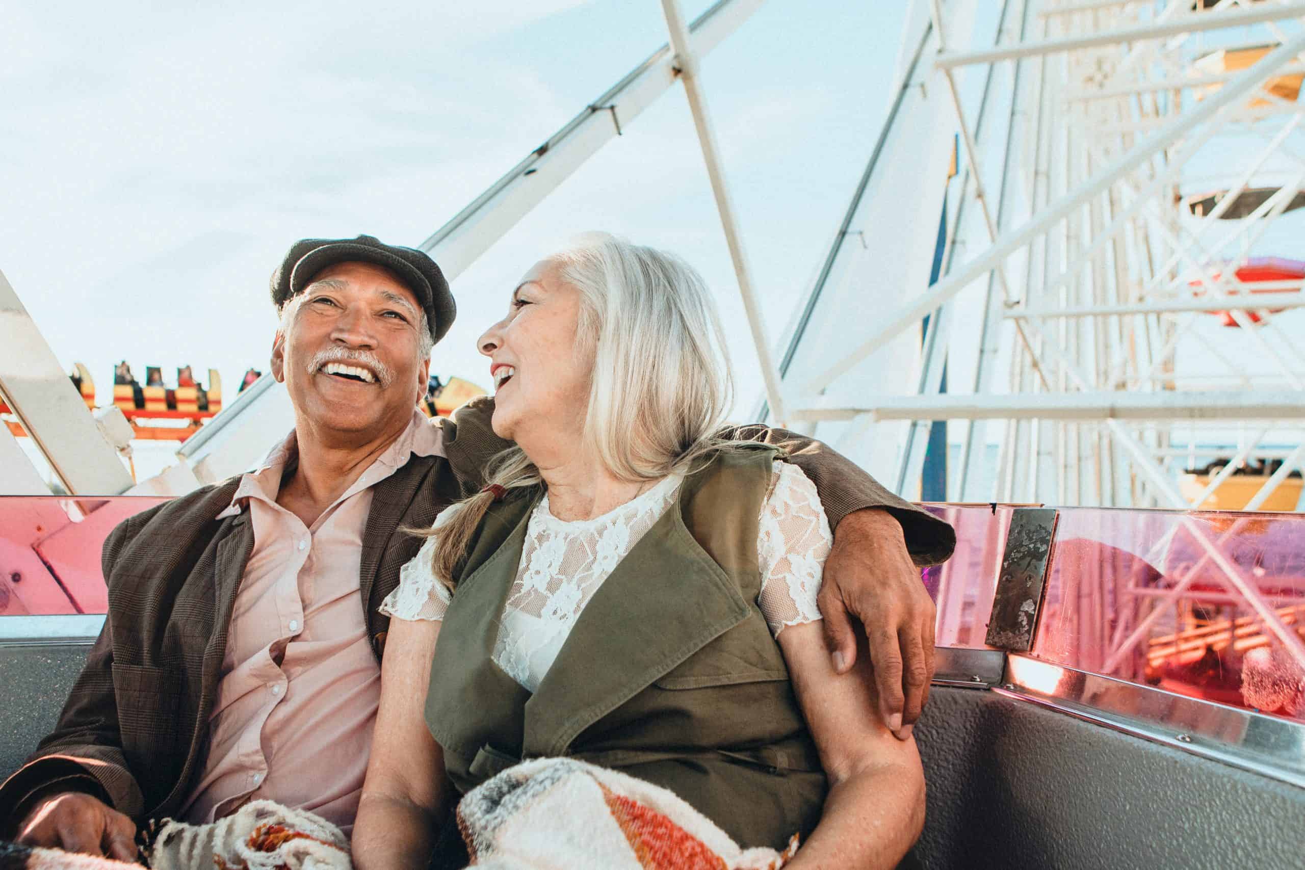 Couple on a feris wheel Couple on a feris wheel