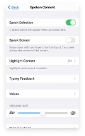 iPhone settings